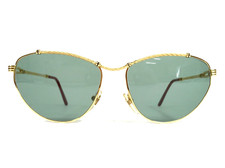Porta Romana Sunglasses mod.691 3 Gold Cat Eye Frames w/ Green Lenses 58-16-130
