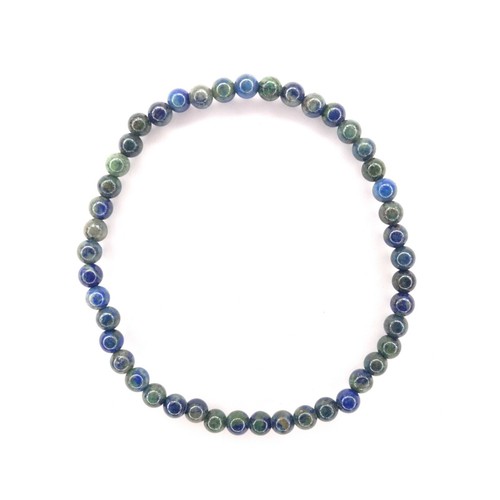 Elegant Genuine Gemstone Chrysocolla Lapis Lazuli 4mm Bracelet Elastic Christmas - Picture 6 of 12