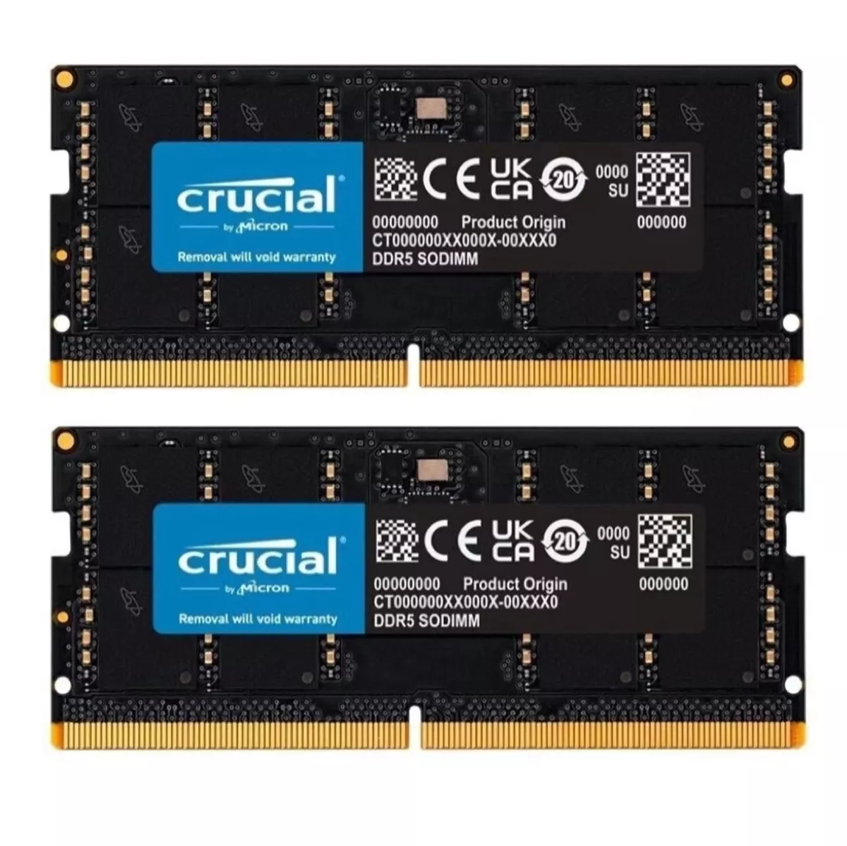 New Crucial 32GB (2X 16GB) DDR5 5600MHZ PC5-44800 SODIMM Memory