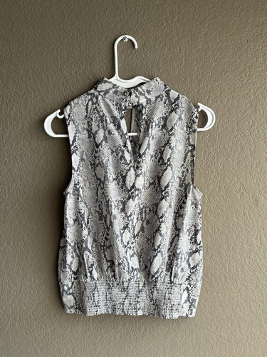 FRAME SLEEVELESS SNAKE-PRINT PARTY TOP SIZE XS - Picture 6 of 9