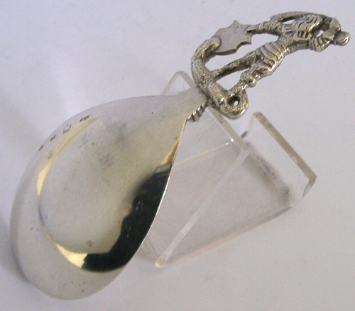 GERMAN HANAU SOLID SILVER BAPTISM CHRISTENING SPOON c1900 ANTIQUE - Picture 5 of 6