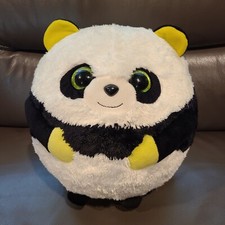 TY Beanie Ballz BONSAI Panda Bear 12" Plush Ball 2012 Black White Stuffed Animal