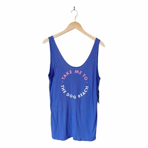 WILDFOX Swim Cover up Take Me To The Dog Beach Dress Baja Blue Cotton Medium NWT - Picture 8 of 9