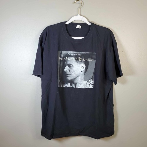 Vintage Bryan Adams Concert T Shirt ‘Bare Bones’ XL Blue Bar Anvil 90s Y2K
