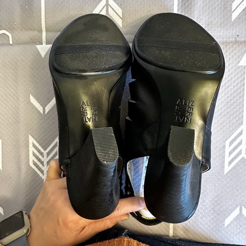 Sandalias Naturalizer 7.5M Talan Gladiador con cordones negras imitación cuero bloque nuevas sin etiquetas - Imagen 6 de 8