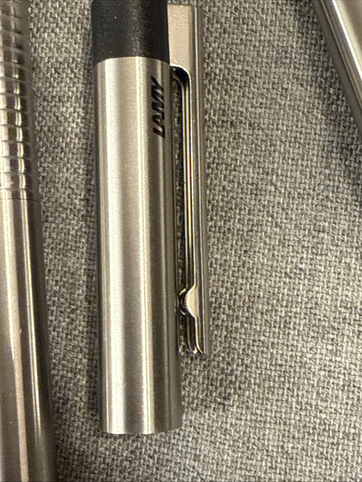 Lamy Logo Stainless Steel Pen Set Fountain & Ballpoint In Leather Case EUC - Image 4 of 4