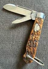 OLD ANTIQUE VINTAGE REMINGTON EASY OPEN JACK BOY SCOUT KNIFE HAT SHIELD R963