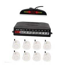 Car Reverse Parking sensors System with 8 Parking Sensors Distance White