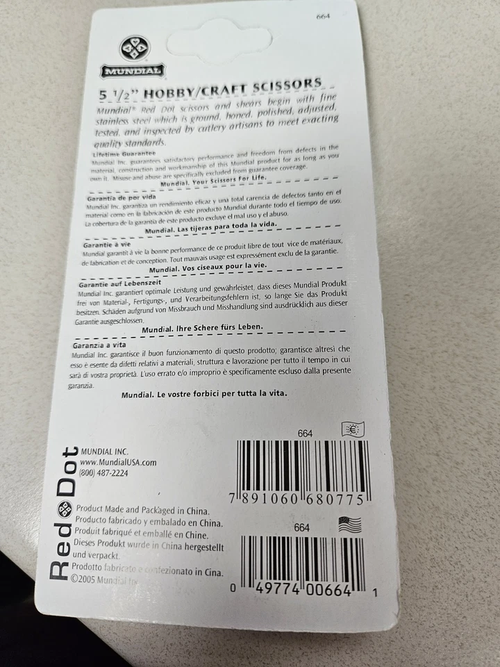Box of 6 Mundial 5.5 Red Dot Hobby Scissors - Image 2 of 2