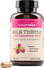 NatureWise Milk Thistle with Dandelion Root - Silymarin - Antioxidant Liver and