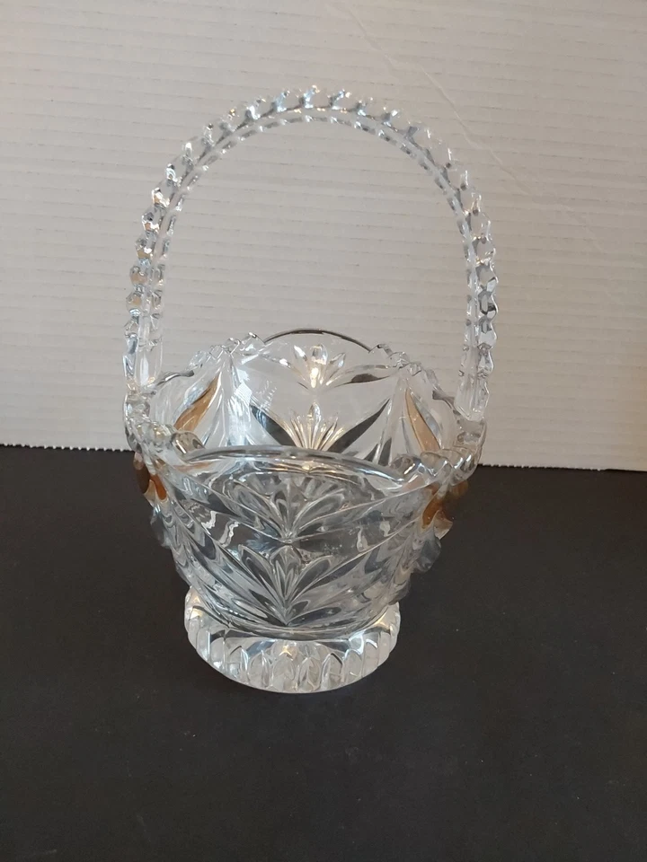 Vintage Anna Hutte - Bleikristall "Brautkorb" mit Blattgold Akzent - Bild 4 von 4