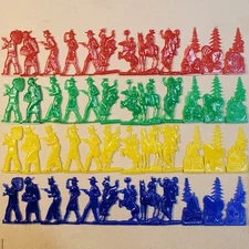 (48) 1949 Nosco WESTERN Stand-Up Flats (4×Sets/12) CRACKER JACK PRIZES Z-1137 