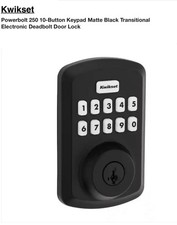 Kwikset Powerbolt 250 10-Button Keypad Matte Black Lock 992500-008 NO KEYS