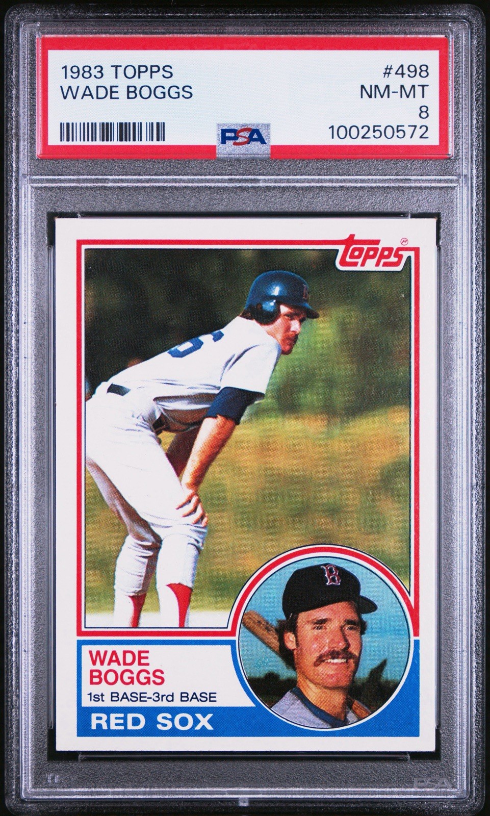 1983 Topps Wade Boggs Rookie Card #498 HOF PSA 8 Red Sox