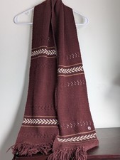 66" x 7.5" Etienne Aigner Burgundy/ Maroon 100 Acrylic Scarf.Pre-loved.