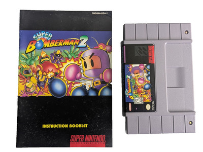 Super Bomberman 2 (Super Nintendo SNES) Clean, Tested - Authentic with Manual
