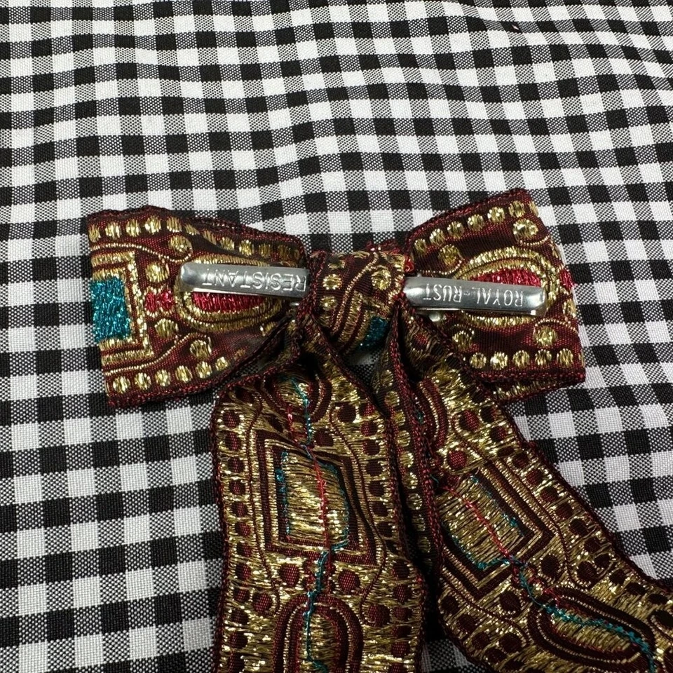 Pajarita de vaquero occidental vintage de los años 70 (est) clip de cuello marrón metálico Foto 2 de 3