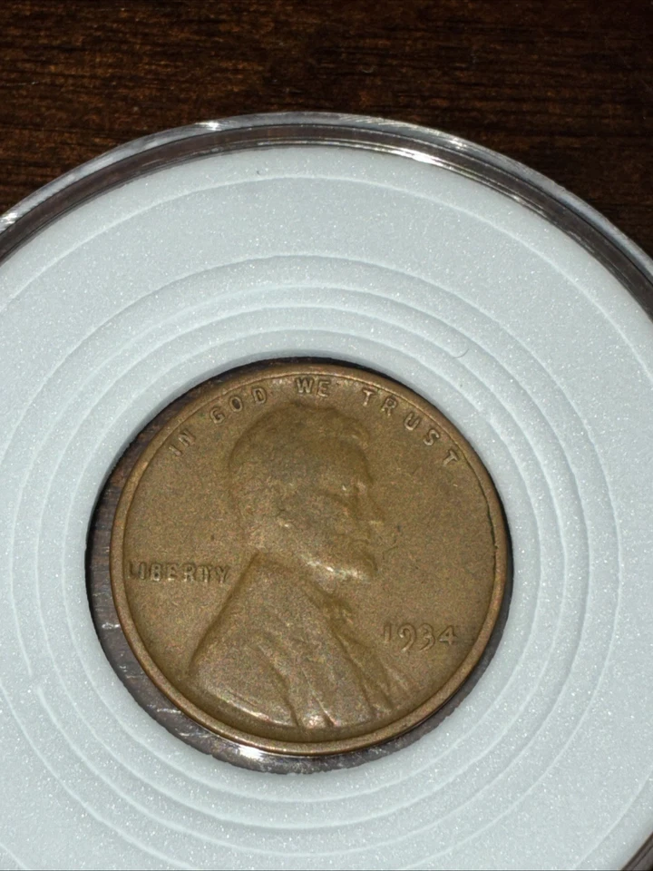 1934 p Copper Lincoln Wheat Ear One Cent Mint Error Circulated  - Image 3 of 4