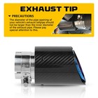 2.5" Inlet 3.5" Out Carbon Fiber Muffler Exhaust Tip Tailpipe Stainless Clamp-on