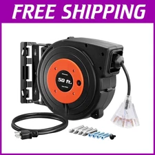 Automatic Retractable Extension Cord Reel, 3 Outlets