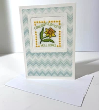 Finished Cross Stitch Congratulations Blank Note Greeting Card with Envelope