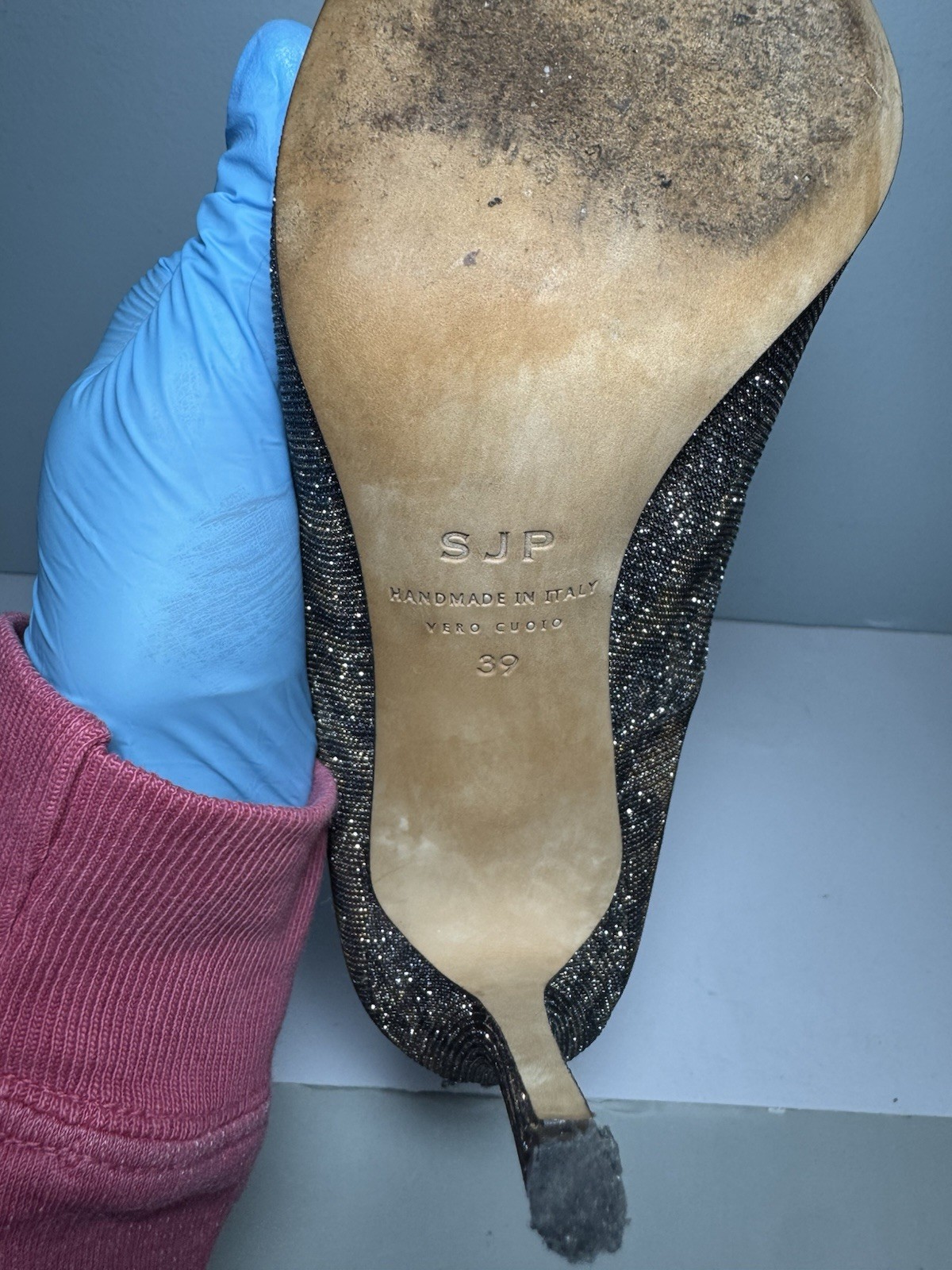 SJP Sarah Jessica Parker Fawn Brown Sparkling Animal Print Heels Size 39 | 8.5