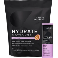 Electrolyte Powder Packets Passion Fruit Flavor Hydration & Recovery Boost