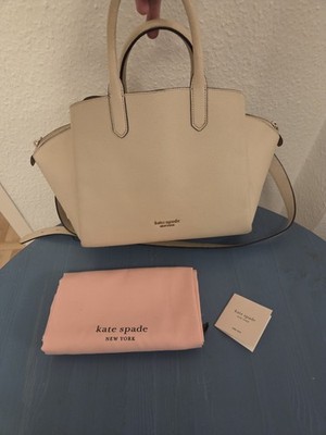 Kate Spade Avenue Medium Size Tasche Leder Milk Glass Creme Beige Gold Hardware 