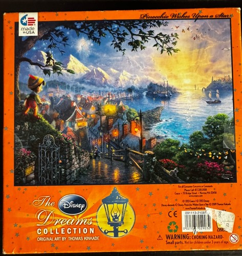 PINOCCHIO WISHES UPON A STAR Ceaco Puzzle Disney + Thomas Kinkade 750 PC 2013 - Picture 3 of 5