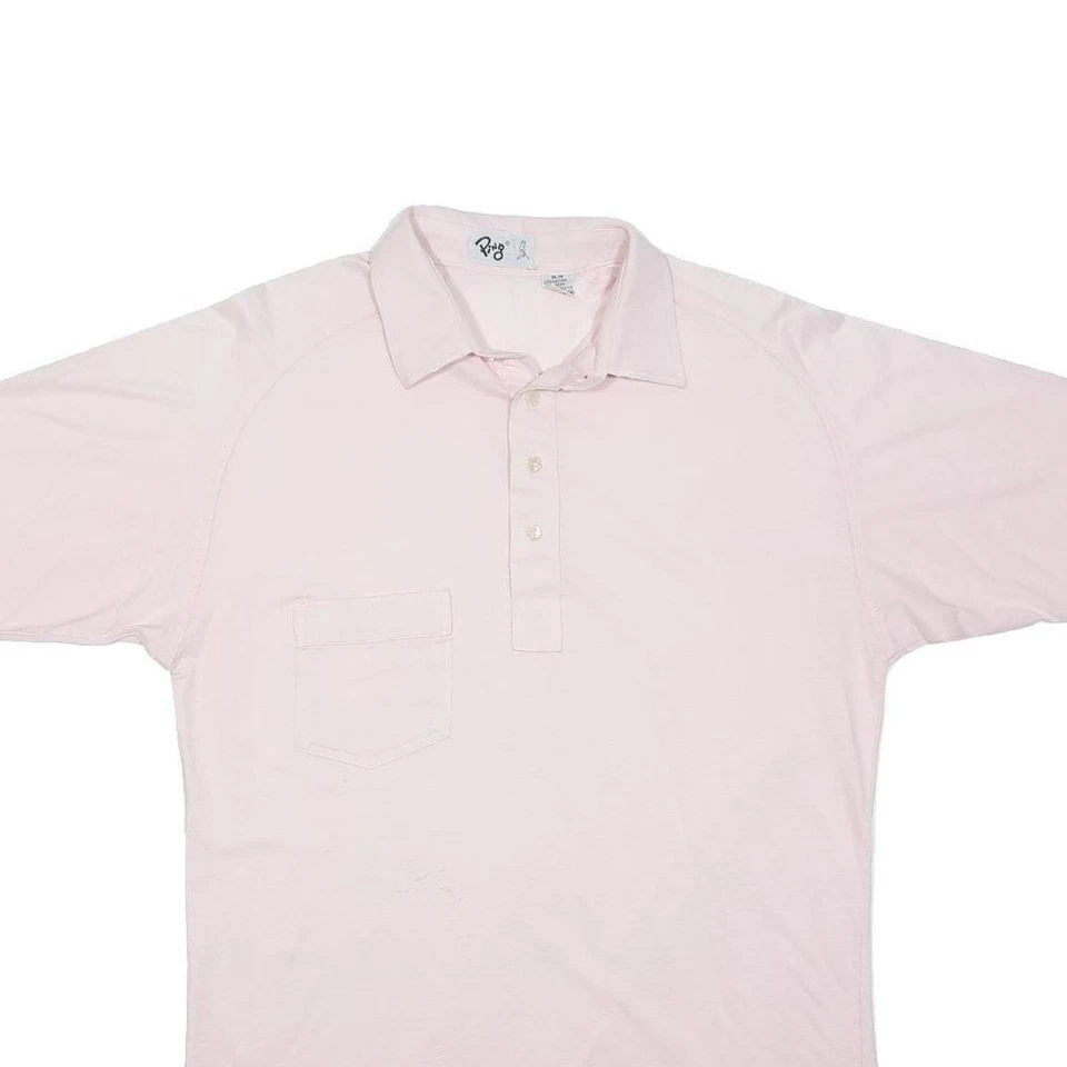 PING Polo Coton Mélangé Manches Courtes Rose Uni Col Boutonné Décontracté Golf M - Photo 2/4