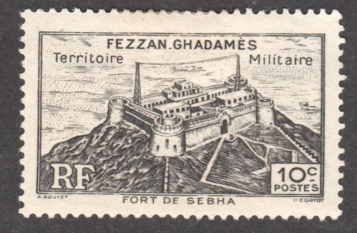 Fezzan 1946 Forte di Sebha 10. Cerniera nera SG 23 come nuova