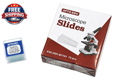 E35.3501 Blank Microscope Slides & 100-Pieces Square Cover Glass, Glass