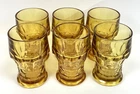 Lot of 6 Vintage Anchor Hocking Georgian Amber Honeycomb Glass Tumbler Set
