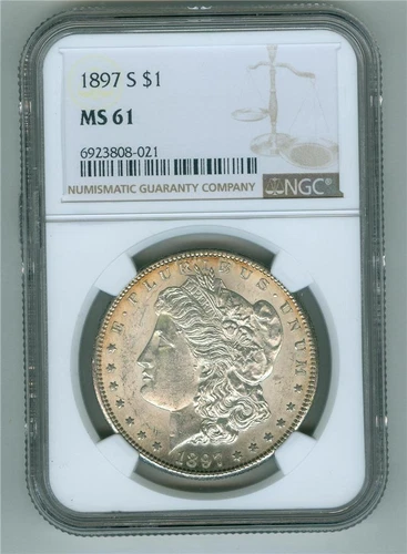 U.S. 1897-S MORGAN DOLLAR NGC MS-61 UNC