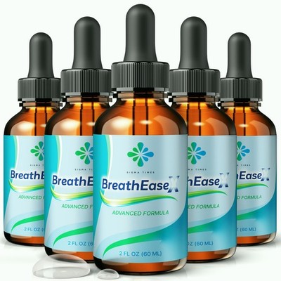 BreathEaseX Drops, BreathEase X Premium Liquid Supplement for Lung Support - 5Pk
