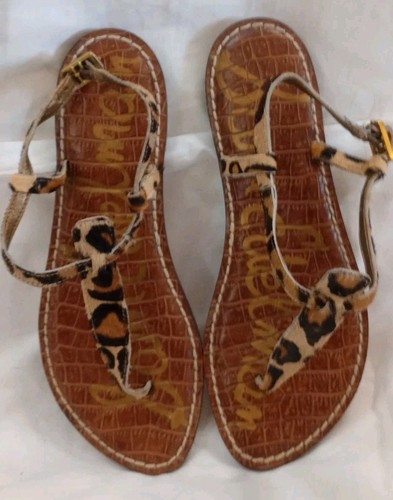 Women's Multicolor Sam Edelman Gigi Leopard Print Sandals Size 6M - Picture 1 of 8