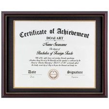 Diploma Frame 14 x 17 with Mat Solid Wood Display Document/Certificate 16x20 ...