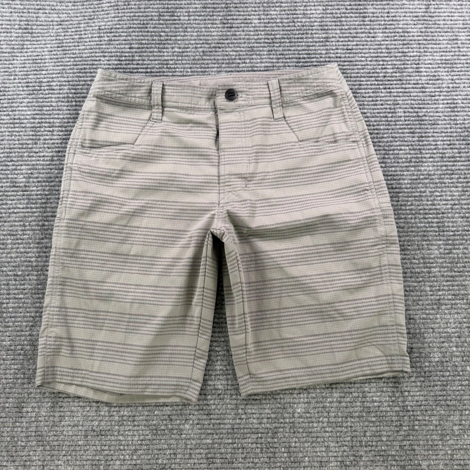 Kuhl Upriser Striped Hiking Shorts Mens 30 Gray Ripstop Polyester Outdoor Casual