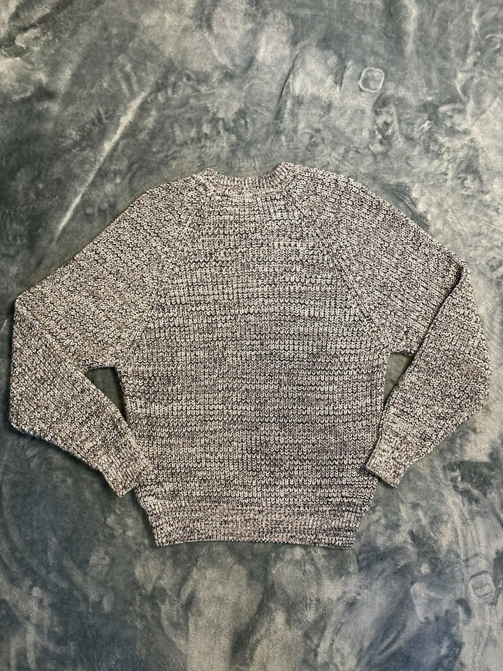 Suéter Pullover Vintage St Johns Bay Negro Blanco Tejido Pesado Para Hombre - Talla M Foto 4 de 4
