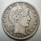 1893    BARBER HALF DOLLAR    VF/XF    BETTER DATE  #1010