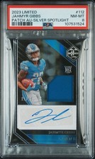 2023 Panini Limited - Rookie Patch Autographs Jahmyr Gibbs #112 Spotlight Silver