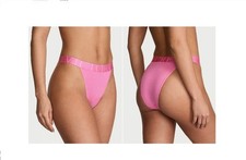 Victoria's Secret Panty Exploded Logo French Cut High Leg Brief Panty Size M nwt