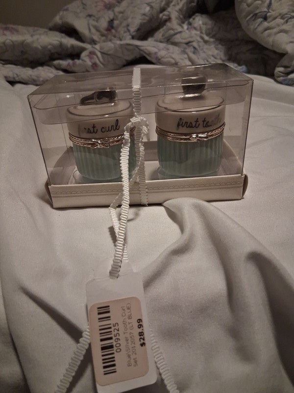 Mud Pie Babys First Tooth First Curl Trinket Set, Brand New