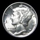 1935 Mercury Dime Silver ---- Stunning Gem BU FB? Coin ---- #KK600