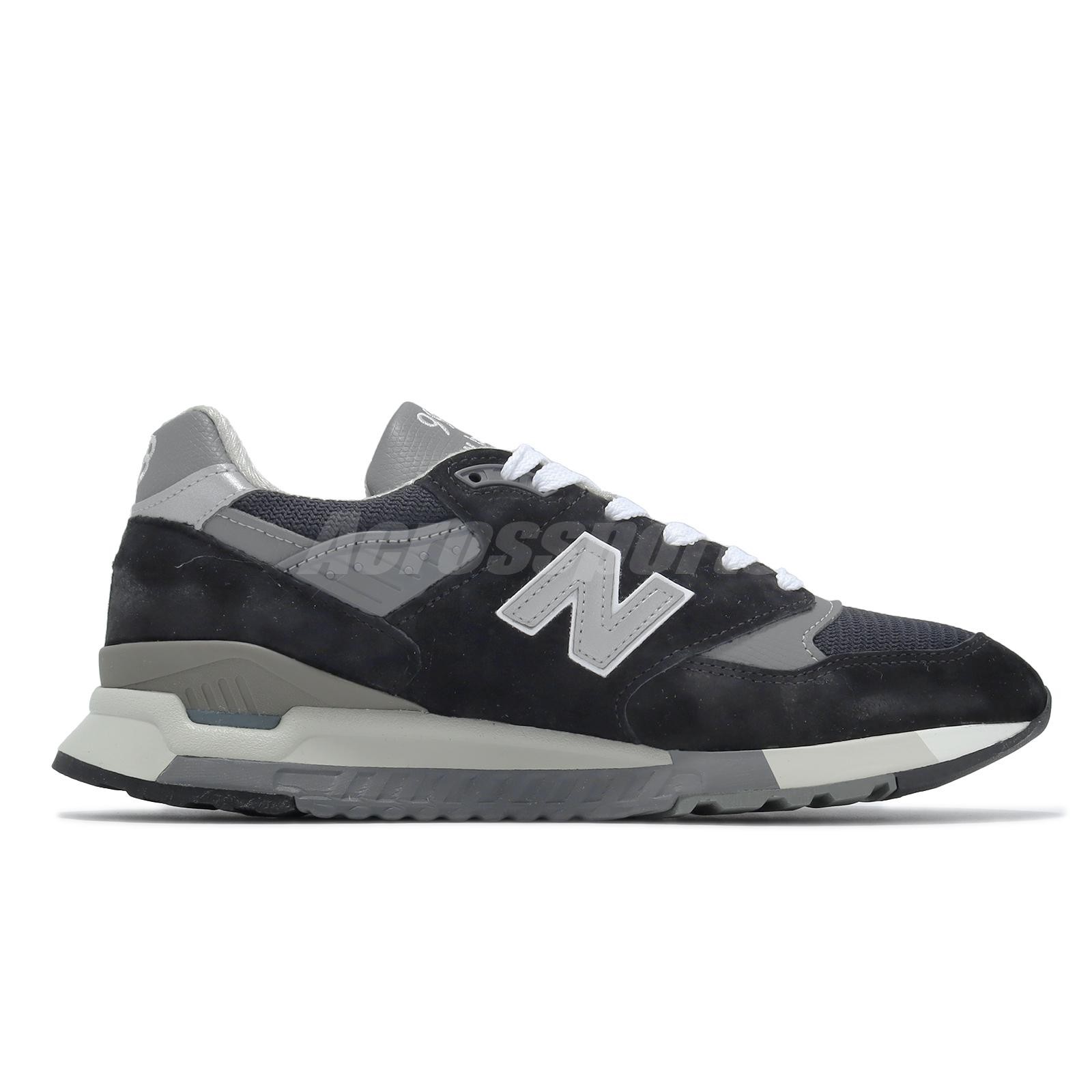 New Balance 998 NB Made In USA Black Silver Men Casual Shoes U998BL-D thumbnail 3