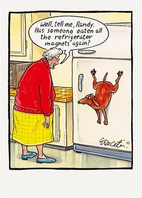 PAPERLINK Funny Birthday Card Dog Eaten All The Fridge Magnets Humour Joke Male Female
