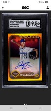 Jacob Misiorowski 2024 Topps Pro Debut GOLD Foil Auto 1/50 SGC 9.5 Auto 10