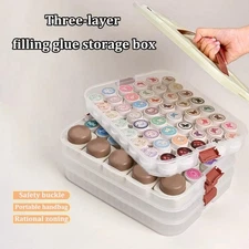 1/2/3/4 Layers PVC Nail Polish Display Organizer UV Gel Storage Box Nail Tool