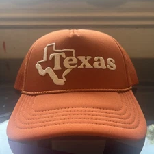 AMERICAN NEEDLE TEXAS FOAMY VALIN TRUCKER MESH BACK HAT ORANGE SNAPBACK 