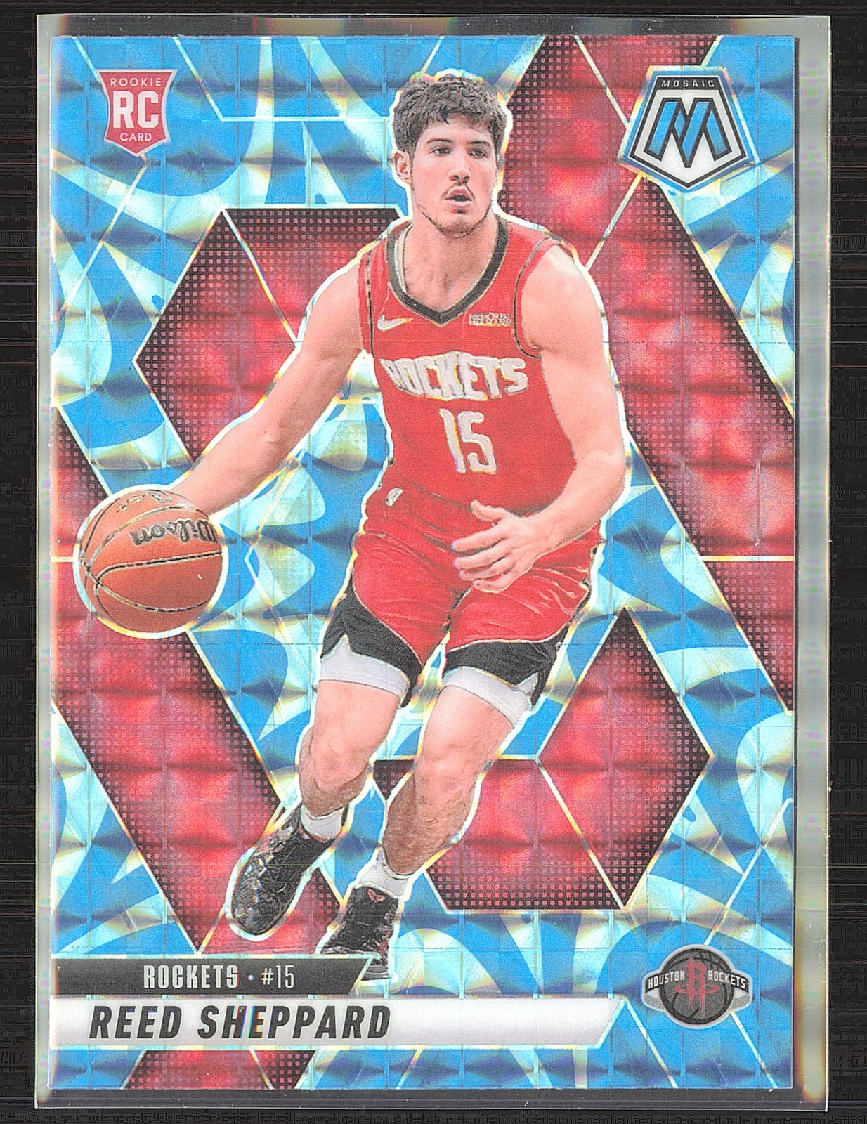 2024-25 Panini Mosaic #249 Reed Sheppard Reactive Blue Mosaic B2